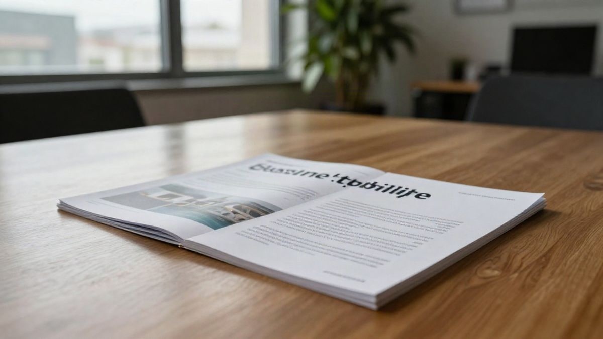 Imagen ilustrativa: un informe corporativo de sostenibilidad sobre una mesa de oficina con luz natural