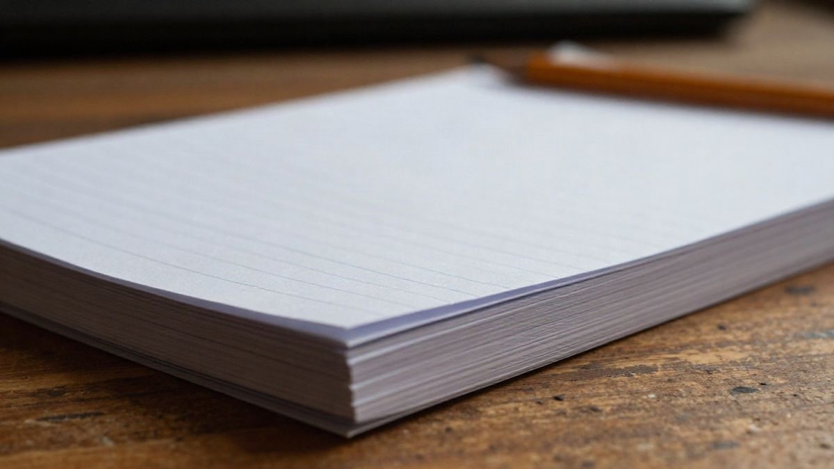 Imagen ilustrativa: primer plano de una libreta de contabilidad y un lápiz sobre una mesa de madera