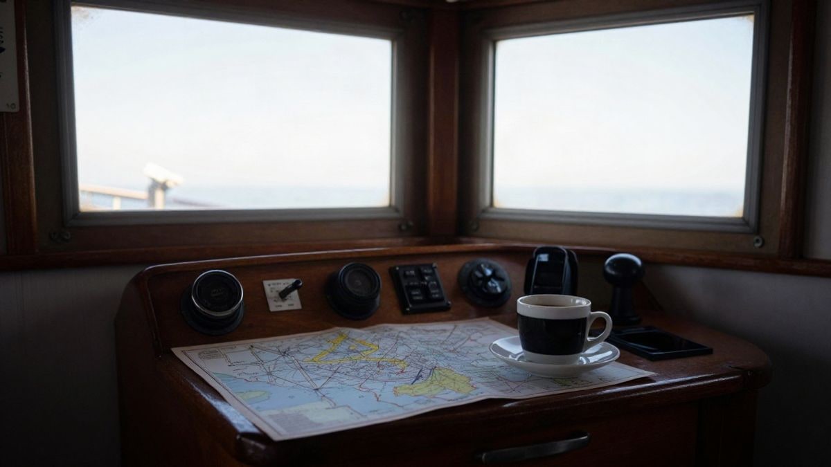 Imagen ilustrativa: interior de la cabina de un barco pesquero con luz lateral de ventana