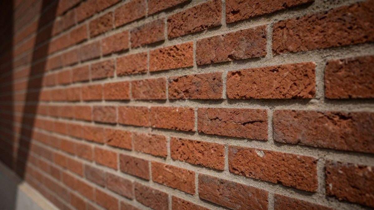 Imagen ilustrativa: detalle de un muro de ladrillo rojo con luz natural y sombras