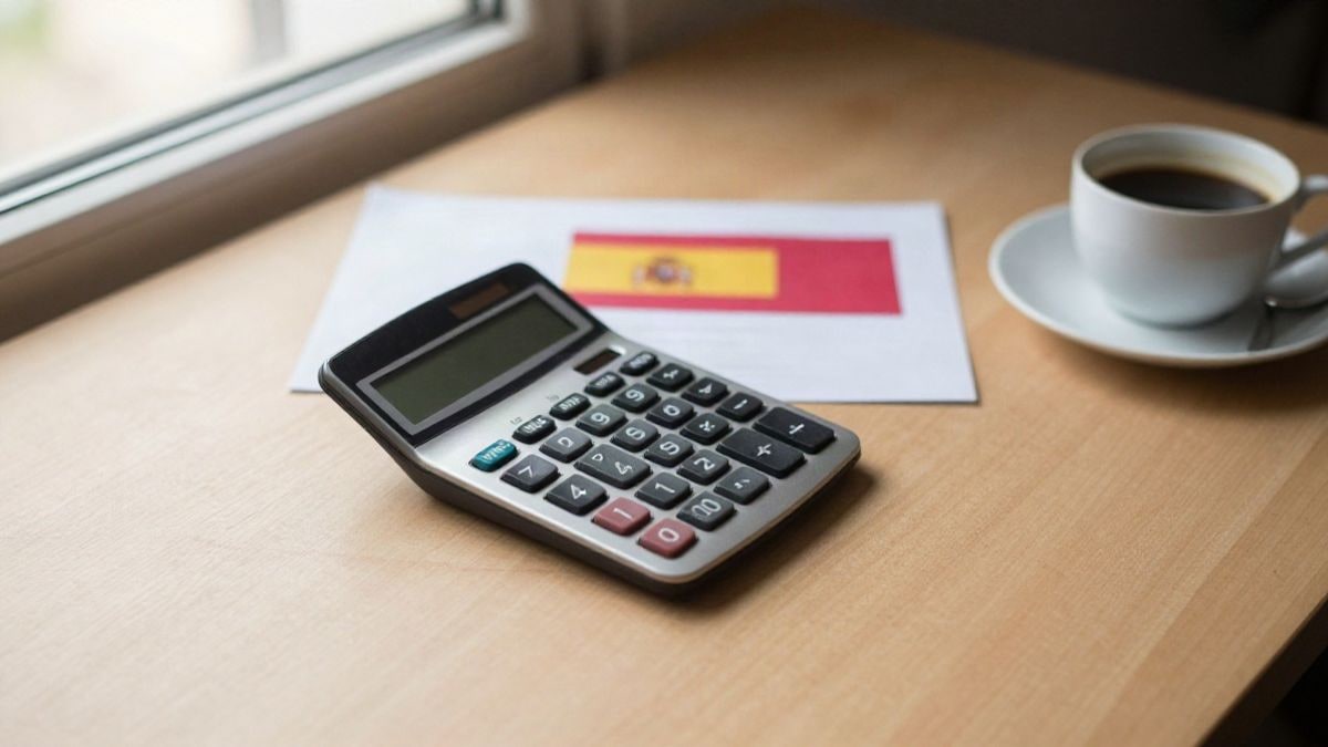 Illustrative image: overhead view of unpaid invoices on an office table