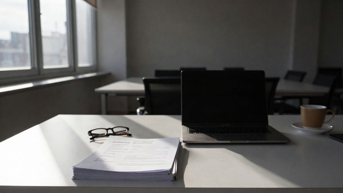Imagen ilustrativa: escritorio de oficina con currículums y luz lateral de ventana