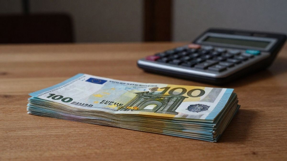 Imagen ilustrativa: billetes de euro y una calculadora sobre una mesa de madera en una oficina