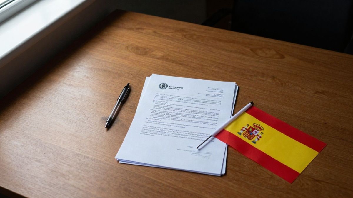 Imagen ilustrativa: vista cenital de un escritorio de despacho con documentos y un bolígrafo