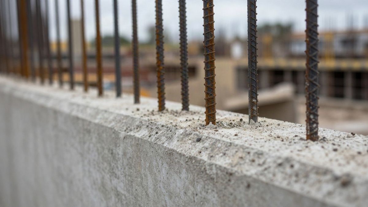 Imagen ilustrativa: detalle de hormigón y acero en una obra de infraestructura pública sin terminar