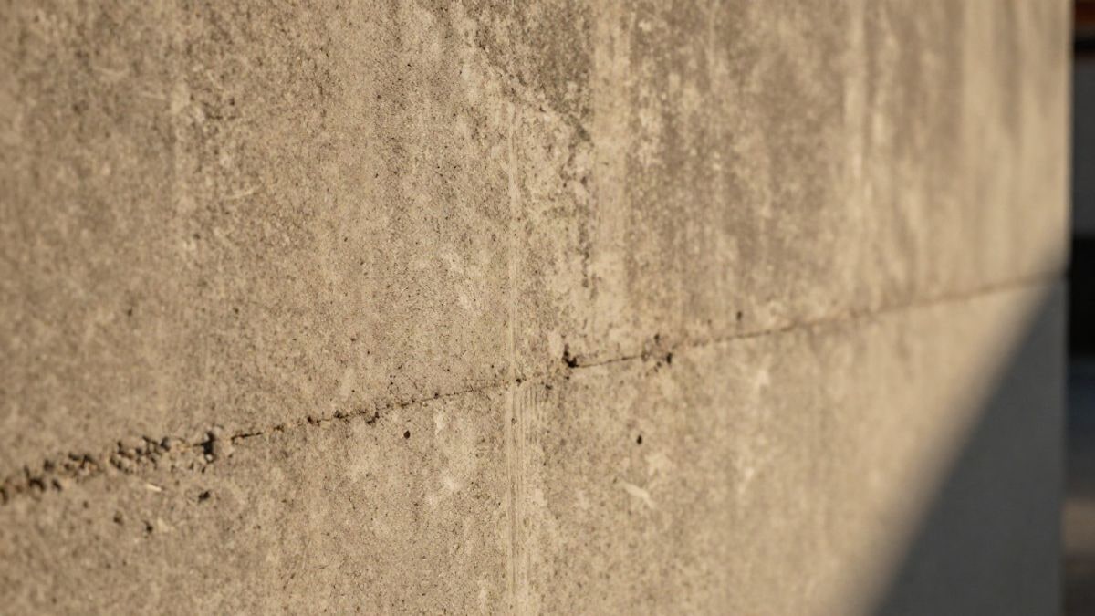 Imagen ilustrativa: detalle de una pared de hormigón envejecido iluminada por la luz cálida de la tarde