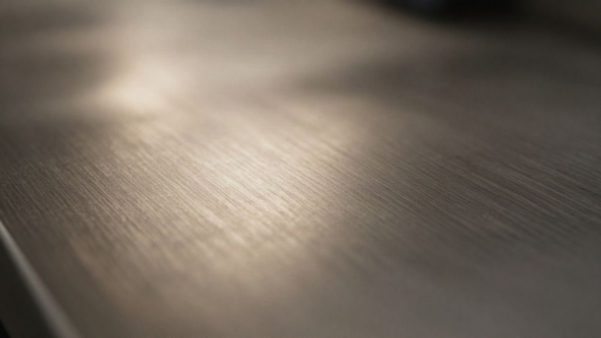 Illustrative image: detail of brushed metal surface illuminated by warm sunset light