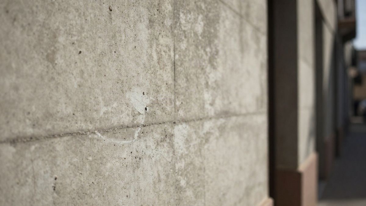 Illustrative image: detail of a textured concrete wall with natural light
